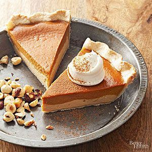 Combine a cheesecake-like layer of dulce de leche with classic pumpkin pie filling and a nutty hazelnut crust for a seriously delicious dessert. Hazelnut Crust, Best Pumpkin Pie Recipe, Best Pumpkin Pie, Traditional Pumpkin, Everything Pumpkin, Pumpkin Everything, Pumpkin Pie Recipes, E Mc2, Pies And Tarts