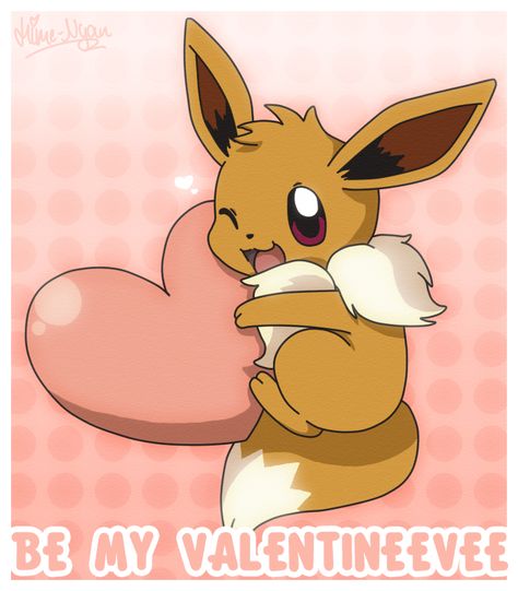 Be my Valentineevee! by Hime--Nyan on DeviantArt Eevee Valentine, Pokémon Collection, Pokemon Valentine, Evolution Art, Pokémon Stuff, Pokemon Eeveelutions, Cute Pikachu, Eevee Evolutions, Pokemon Images