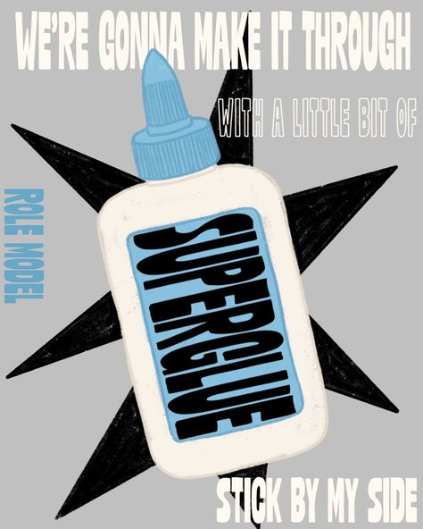 role model (tucker pillsbury) poster for superglue #rolemodel #tuckerpillsbury #kansasanymore #rx #songposter #musicposter #graphicposter #posterdesign #graphic #graphicdesign #digitalart #illustrator #procreate Role Model Poster Aesthetic, Role Model Poster, Role Model Tucker, Tucker Pillsbury, Role Model, The Office Show, Lyric Poster, Picture Collage Wall, Art Model