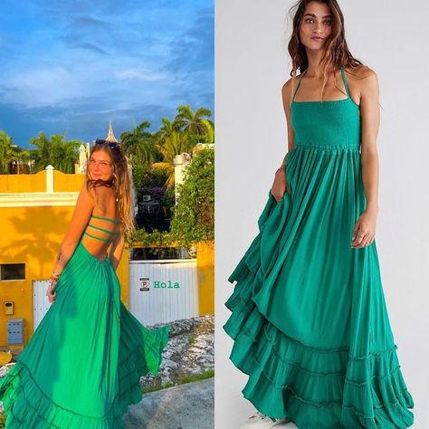 Free People Extratropical Maxi Dress, Lexi Hidalgo Dress, Lexi Hidalgo Outfits, Lexi Hidalgo, Golf Green, Shoe Ideas, Spring Summer Outfits, Free Spirit, Summer Outfit