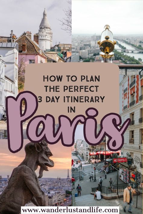 If you have a long weekend in Paris then this 3 day Paris itinerary will help you plan the perfect trip. From seeing the top attractions to where to stay this is the perfect itinerary for 3 days in Paris. Paris Weekend Trip, 3 Days In Paris, Weekend In Paris, France Trip, Weekend Break, Travel Paris, Paris Itinerary, Paris Travel Tips, France Travel Guide