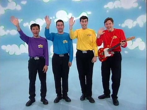 "The Wiggles" are a famous children's band from Australia that formed in the year 1991 when founder, Anthony Field, "had the idea to make a children's album". They are the four (originally five) main protagonists in videos and TV series. The original line-up was Anthony Field, Murray Cook, Greg Page, Jeff Fatt and Phillip Wilcher, the last of whom left the group soon after the release of their first album. In 2006, Greg as forced to leave the group due to an illnes... Wag The Dog, Sesame Street Muppets, Wiggle Wiggle, Childhood Memories 2000, Kids Tv Shows, The Wiggles, Rage Against The Machine, Hello Kitty Pictures, Movie Premiere