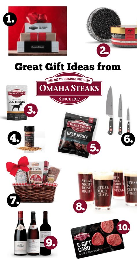 Great Gift Ideas from Omaha Steaks #giftideas #OmahaSteaks #OmahaSteaksAmbassador Steak Gift Basket Ideas, Steak Gift Basket, Smoked Jerky, Steak Gift, Omaha Steaks, Milk Dessert, Gift Ideas For Everyone, Julian Edelman, Grilling Tips