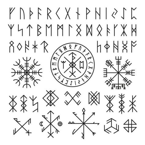 Norse Runes Meanings, Runes Tattoo, Symbol Tattoos With Meaning, Viking Rune Tattoo, Warrior Symbols, Nordic Symbols, Viking Tattoo Symbol, Rune Viking, Symbole Viking