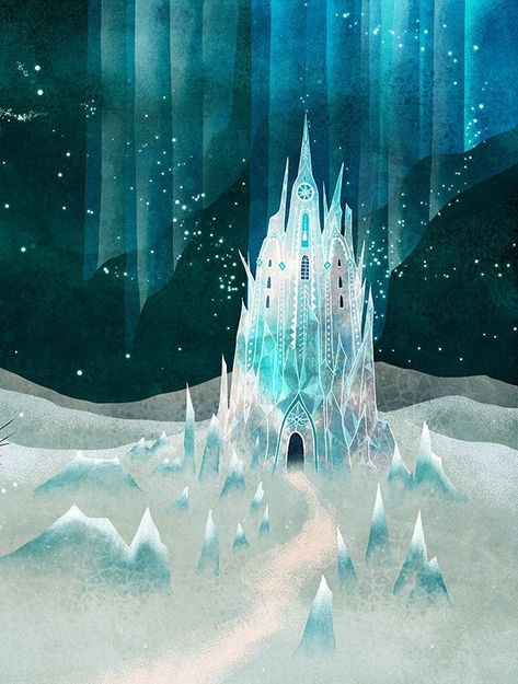 Snow Queen Illustration, Magic Snow, Book Illustration Design, Illustration Picture, Ice Palace, The Snow Queen, 동화 삽화, Fairy Tale Illustration, Book Story