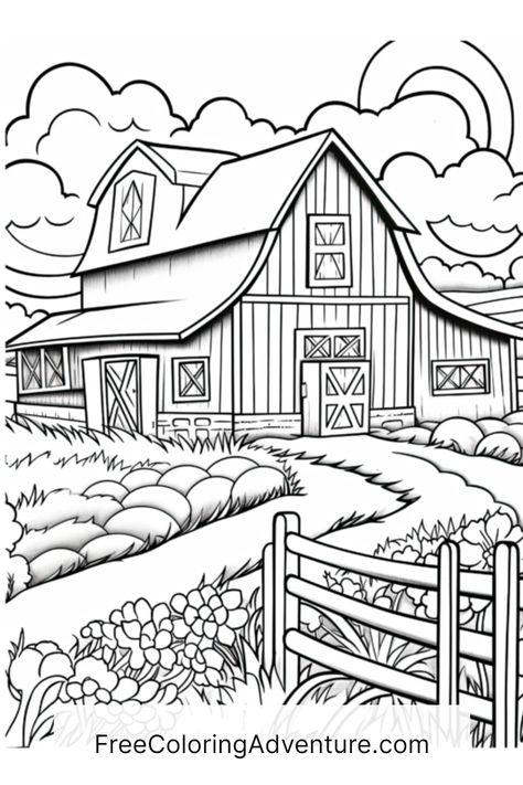 Experience the magic of childhood once more with our Free Printable Rustic Fence Path Barn Coloring Page! Designed for both kids and adults, this delightful activity will whisk you away to a charming farmhouse, where you can lose yourself in a world of vibrant colors and creativity. Perfect for unwinding or sharing with friends and family. Don't miss this enchanting opportunity! Kids Email, Rustic Fence, Charming Farmhouse, Coloring Pages For Adults, Lose Yourself, Inner Child, Free Coloring Pages, Printable Coloring Pages, Printable Coloring