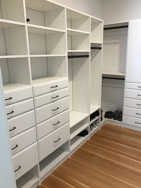 Walk In Closets – Affordable Closet Systems and Organizers Closet Systems With Drawers, Home Depot Walk In Closet, L Shaped Master Closet Walk In, Modular Closet System Diy, Diy Closet System With Drawers, Closet Systems Walk In, Affordable Closet Systems, Best Closet Systems, Modular Closet System