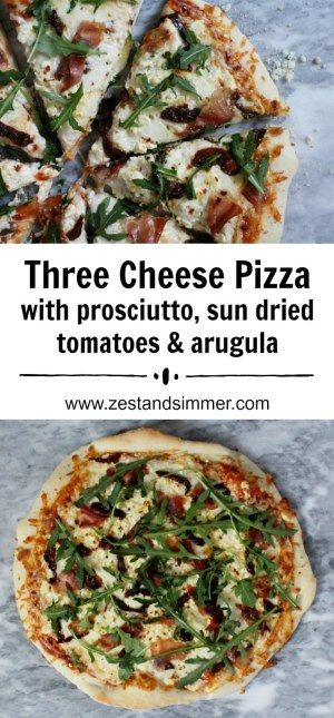 Pizza With Prosciutto, Three Cheese Pizza, Pizza Oven Recipes, Arugula Pizza, Tomato Pizza, Arugula Recipes, Prosciutto Pizza, Mozzarella Pizza, Pork Recipes For Dinner