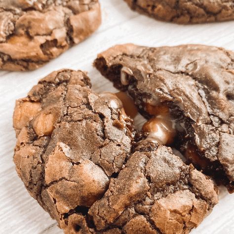 Brownie Caramel Cookies, Carmel Bits Cookie Recipes, Cookies Using Caramel Bits, Recipes With Caramel Chips, Recipes Using Kraft Caramel Bits, Kraft Caramel Squares Recipes, Caramel Bits Cookies, Recipes Using Caramel Bits, Kraft Caramel Bits Recipes