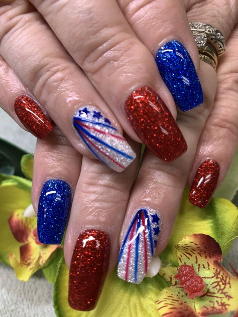 Mariners Nails, 4 Of July Nails, Nails Holiday, Mailbox Decor, Finger Nail Art, Eye Nails, Fancy Nails Designs, 4th Of July Nails, July Nails