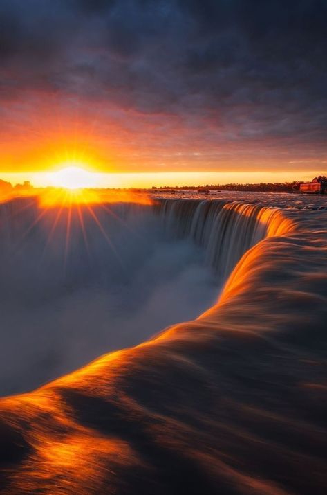 Niagara Falls Photography, Falls Aesthetic, Visiting Niagara Falls, Destination Photography, Exposure Photography, Canada Travel, Stunning View, Natural Wonders, Sunset Photography