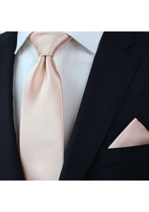 Mens Wedding Ties, Pink Pocket Square, Blush Tie, Man Suits, Light Pink Wedding, Black Suit Men, Black Suit Wedding, Designer Bridesmaid Dresses, Wedding Tie