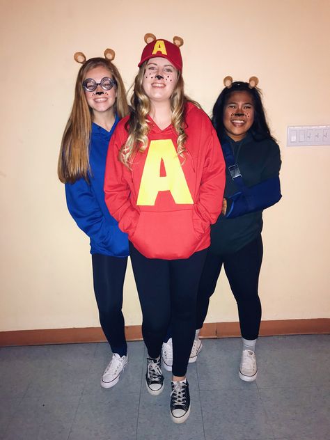 Alvin and the chipmunks 🐿❤️ Alvin And The Chipmunks Halloween, Trio Costumes, Trio Halloween Costumes, Alvin And The Chipmunks, Halloween Time, Costumes Ideas, Chipmunks, Halloween Outfits, Halloween Costumes