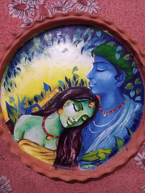 Matir Thala Painting, Kula Art, Sora Painting, Clay Plate Painting Ideas, Kulo Art, Cat Portrait Painting, Children Drawing, Buddhist Art Drawing, Alpona Design