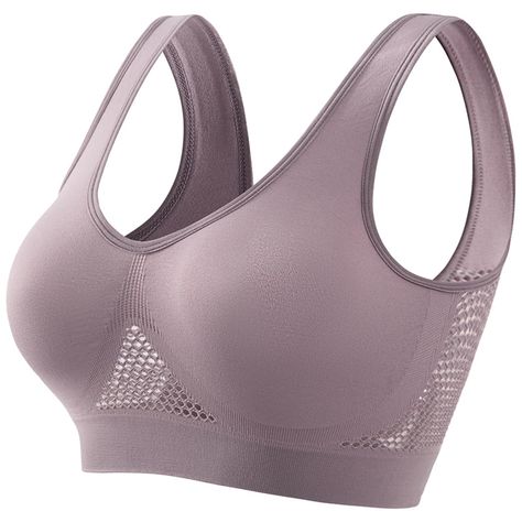 PRICES MAY VARY. 【Fabric Comfort Sports Bra】The Super-Cooling Bra is a dream to wear all year round. Unique nylon material that is highly breathable and comfortable. Lots of special cooling areas provide additional cooling and ventilation, these areas allow air to flow freely to cool you.breathable cool liftup air bra,2024 new women's underwear hollow breathable mesh hole large size sports bra no steel ring breathable cool liftup air bra 【Liftup Air Bra Without Steel Ring】Solve discomfort caused Plus Size Crop Top, Air Bra, Top In Pizzo, Mesh Clothing, Plus Size Crop Tops, Push Up Workout, Mesh Bra, Yoga Exercise, Sport Top