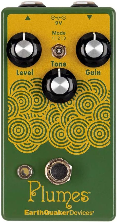 Plumes is a unique, all-analog approach to a classic tube-like overdrive circuit offering 3 different clipping voices, loads of headroom and almost three-dimensional clarity that will push your amp over the edge. The reimagined tone control is finely tuned to sculpt low end, clear top end, and focus midrange with blooming sustain. Plumes is an overdrive based around that classically overdone tube-like circuit you all know, and amps crave. Distortion Pedal, Guitar Pedal, Tone Control, Guitar Center, Earthquaker Devices, Over The Edge, Purple Sparkle, Studio Gear, Clear Top