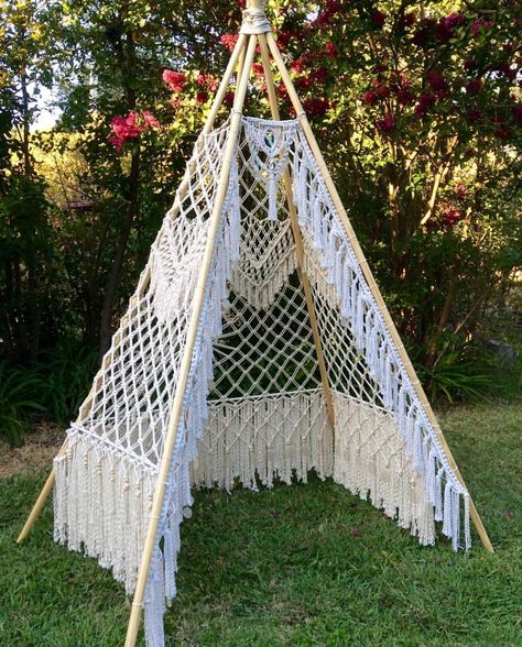 Macrame Teepee, Wedding Teepee, Tipi Wedding Decor, Bohemian Wedding Decor, Etsy Macrame, Art Macramé, Pola Macrame, Macrame Wedding Backdrop, Rustic Wedding Decorations