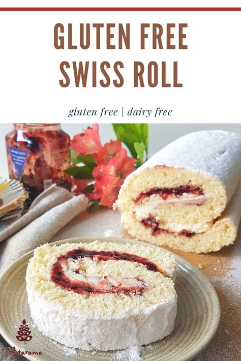 Gluten Free Cake Roll, Gluten Free Roll Cake, Gluten Free Swiss Roll Cake, Gluten Free British Recipes, Gluten Free Jelly Roll Cake, Gluten Free Pastry Recipes, Gluten Free Swiss Roll, Gluten Free Baking Recipes, Swiss Roll Recipe