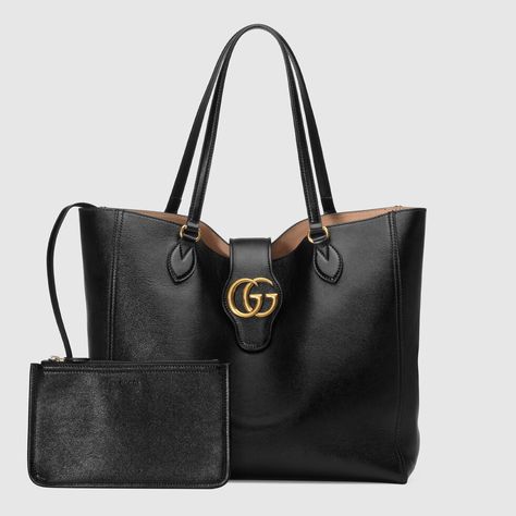 Shop the Medium tote with Double G in black at GUCCI.COM. Enjoy Free Shipping and Complimentary Gift Wrapping. Gucci Tote Bag Black, Wool Tote, Shopper Bags, Gucci Tote Bag, Bags Gucci, Designer Tote Bags, Women's Bags By Style, Gucci Tote, Tote Bag Black