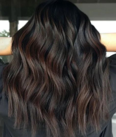 Brown Hair Foils, Chocolate Brown Highlights, Subtle Brown Highlights, Lighter Brown Hair, Mocha Brown Hair, Chocolate Highlights, Hair Lights, Dark Brown Hair With Highlights, Dark Brown Balayage