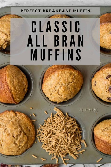 Best Ever Bran Muffins, Bran Muffins With Yogurt, Original All Bran Muffins Recipe, All Bran Banana Muffins, Easy Bran Muffins, Fiber One Muffins, Banana Bran Muffins With All Bran Cereal, Bran Muffins With All Bran Cereal, All Bran Muffins Recipe