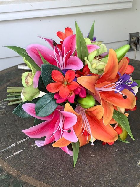 Beach Wedding Flowers Bouquet, Hawaiian Wedding Flowers, Tropical Flowers Bouquet, Tropical Bridal Bouquet, Tropical Wedding Bouquets, Prom Bouquet, Tropical Flower Arrangements, Bridal Bouquet Peonies, Tropical Wedding Flowers