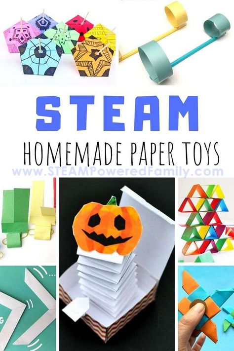 Did you know one of the most budget friendly ways to bring STEAM into your classroom is with paper projects? There are so many projects you can do with paper engineering and arts, it can keep your kids busy learning and having find! Today, we are going to introduce a number of DIY paper toys as a proof how STEAM projects don’t have to be elaborate or expensive to provide fun and learning experience for kids. #PaperToys #PaperProjects #STEAM #BudgetFriendlyActivities #ClassroomSTEAM Activities With Paper, Paper Projects For Kids, Diy Paper Toys, Steam Toys, Origami Frog, Steam Ideas, Notebook Diy, Steam Projects, Maker Space