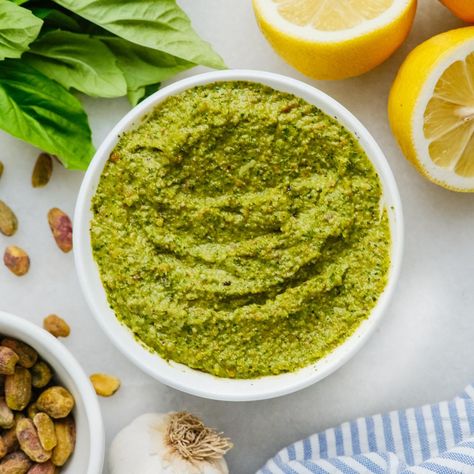 This was a fun one to show off on TV last week… PISTACHIO PESTO 🤩 – a flavorful, fresh twist on the beloved classic. Featuring shelled pistachios, fresh basil, and parmesan. Ready in just minutes, serve this pesto over any base OF YOUR CHOICE like... ✨ toast ✨ pasta ✨ as a veggie dip ✨ on a sandwich Grab the full recipe on my website: cheerfulchoices.com/pistachio-pesto #pistachios #pesto #easyrecipe #CheerfulChoices Healthy Pesto, Pistachio Pesto, Breakfast Choices, Veggie Dip, Nut Recipes, Pesto Recipe, Cheese Pasta, Fresh Basil, Original Recipe