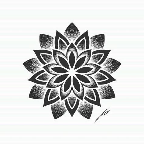 Mandala Tattoo Flower, Mandala Dotwork Tattoo Design, Mandala Puntillismo Tattoo, Mandala Tattoo Mann, Dotwork Mandala Tattoo, Tattoo Puntillismo, Dotwork Tattoo Design, Mandala Flower Tattoo, Flower Mandala Tattoo