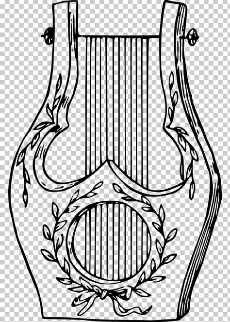 Lyre Drawing, Harp Drawing, Lyre Design, Instruments Drawing, Musical Instruments Drawing, Medieval Drawings, Sidewalk Art, Bible Book, Anime Base