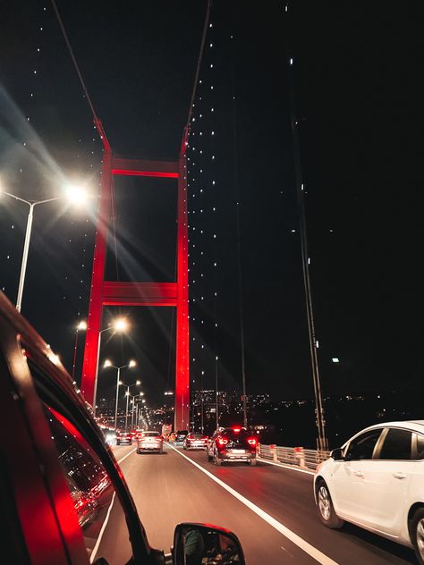 Istanbul Aesthetic Night, Istanbul Fake Story, Turkish Vibes, Istanbul Bridge, Istanbul Night, Bosphorus Bridge, Istanbul Photography, Turkey Photos, Night Vibes