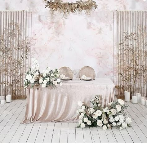 Asian Wedding Decor, Wedding Head Table, Sweetheart Table Decor, Table Arrangements Wedding, Sweetheart Table Wedding, Floral Wedding Decorations, Bridal Table, Indian Wedding Invitations, Wedding Stage Decorations