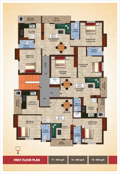 Small Apartment Building Plans, Apartment Concept, Home Map Design, Small Apartment Plans, Flat Plan, 6 Bedroom House Plans, Small Cabin Plans, Small Apartment Building, Apartment Floor