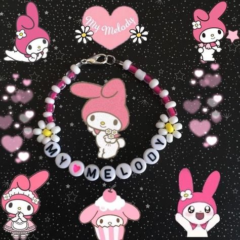 Kawaii Hellokitty, Nostalgia Childhood, Diy Kandi, Bff Jewelry, Indie Jewelry, Kandi Bracelets, Seed Bead Bracelet, Hello Kitty My Melody, Hello Kitty Items