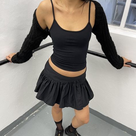 The Jade mini is a wrap around skirt from my brand... - Depop Thrifting Ideas, November Fashion, Black Skirt Outfits, Black Jade, Romantic Summer, Fall 24, Miniskirt Outfits, Wrap Around Skirt, Shine On