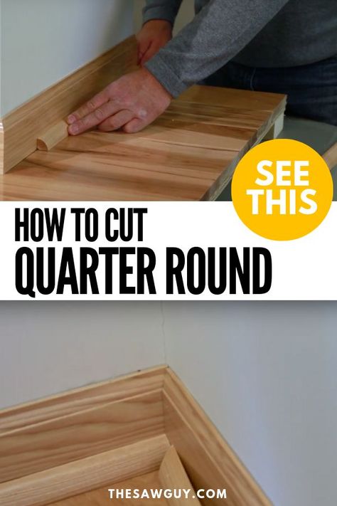 Quarter Round Molding, Trim Carpentry, Baseboard Trim, Cool Wood Projects, Trim Work, Wood Molding, Miter Saw, Diy Home Repair, Wood Trim