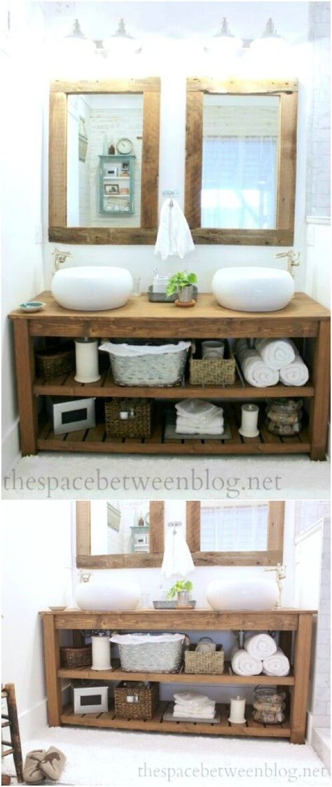 Remodel Diy, Tranquil Bedroom, Diy Bathroom Vanity, Carpentry Projects, Bad Inspiration, Diy Vanity, Cabinets Diy, Diy Holz, Basement Bathroom