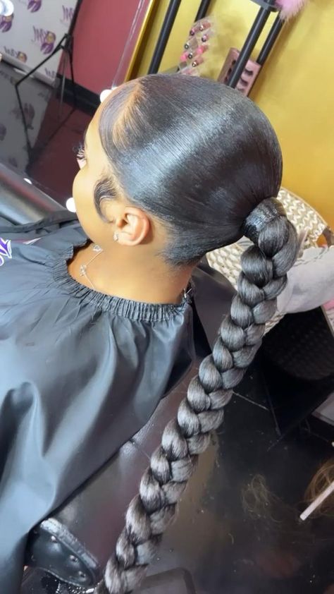 Ponytail Hairstyles Sleek, Ponytail Hairstyle Ideas, Hairstyles Sleek, Women Culture, Sleek Braided Ponytail, Sleek Braid, Slick Hair, Black Ponytail, Braiding Your Own Hair