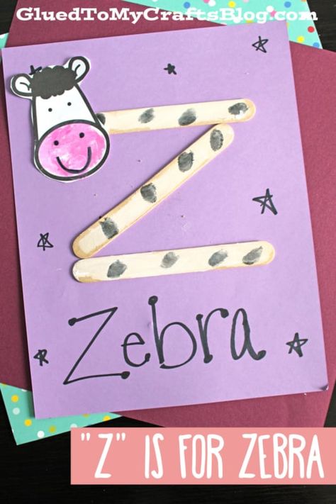 Letter Z Crafts For Preschoolers, Letter Z Crafts, Kids Craft Ideas, Alphabet Crafts Preschool, Wooden Craft Sticks, Crafts For Preschoolers, Craft Sticks, Toddler Arts And Crafts, Alphabet Crafts