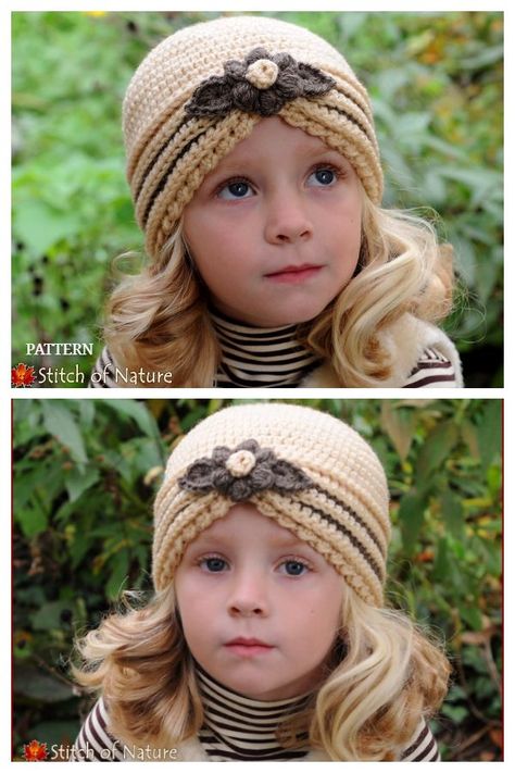 Turban Hat Free Crochet Patterns & Paid - DIY Magazine | Girls crochet hats, Crochet turban, Crochet hats Crochet Girls Hats Free Pattern, Crochet Hats Free Pattern Ladies, Crochet Baby Cap, Crochet Turban, Crochet Animal Hats, Girls Crochet Hats, Crochet Hat For Beginners, Chemo Hair, Crochet Baby Hat Patterns