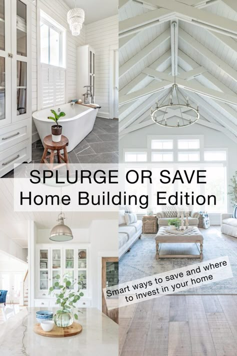 Where to Splurge / Save Money when building your Home ⋆ The Old Barn Budget Home Building, Dream Home Building Checklist, Best Budget House Design, Money Saving Tips When Building A House, House Building On A Budget, Building A Farmhouse On A Budget, Light Open Kitchen, New Build Old Charm, Saving Money Building A House