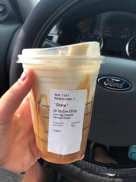 Starbucks Cold Brew Order Caramel, Starbucks Salted Caramel Cold Brew, Salted Caramel Cold Brew, Caramel Cold Brew, Coffee Orders, Salted Carmel, Starbucks Orders, Starbucks Caramel, Caramel Drizzle