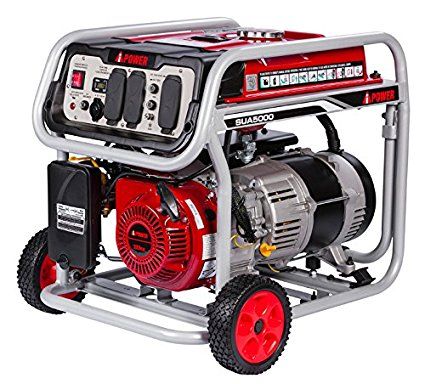 A-iPower 5,000-Watt Gasoline Powered Manual Start Generator with GFCI Outlets Gas Powered Generator, Portable Power Generator, Generators For Sale, Generator House, Construction Jobs, Portable Generator, Power Wheels, Gas Generator, Power Generator