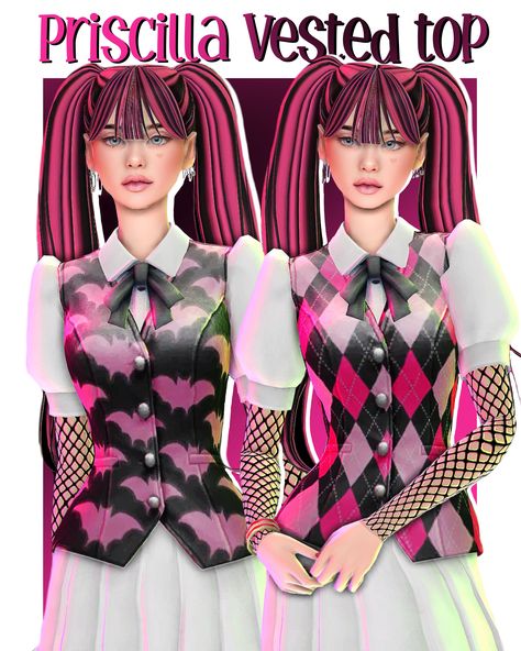 hi ,  the first item of Draculaura collection is available with tier Ladybug  20 colors Custom tumbnail edited EA mesh by me Base game compatible Enjoy it ! Sims 4 Sonic Cc, Sims 4 Cc Clawdeen Wolf, Draculaura Sims 4 Cc, Sims Four Cc, Draculaura Hair Sims 4 Cc, Ts4 Cc Tops, Monster High Sims 4, Sims 4 Monster High Cc, Sims 4 Pastel Goth Cc Maxis Match