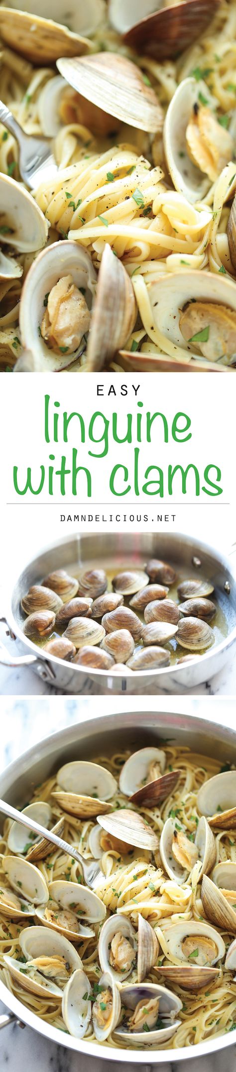 Easy Linguine with Clams - The easiest, budget-friendly pasta you will ever make, and it'll be on your dinner table in just 15 min. It's just THAT easy! Linguine With Clams, Seafood Pasta Recipes, Clam Recipes, Seafood Pasta, Seafood Dinner, Linguine, Fish Dishes, Seafood Dishes, Dinner Table