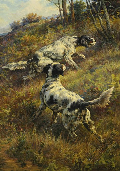 English Setter Dogs, Hunting Art, Vintage Hunting, Hunting Dog, Sport Art, American Painting, English Setter, Piet Mondrian, Sporting Dogs