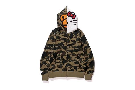 Hello Kitty & A Bathing Ape Team up for Valentine's Day Bape X Hello Kitty, Bape Jacket, Hello Kitty Hoodie, Bape Hoodie, Hello Kitty Shoes, Camouflage Hoodie, Pink Hello Kitty, Hello Kitty Plush, Hello Kitty Collection