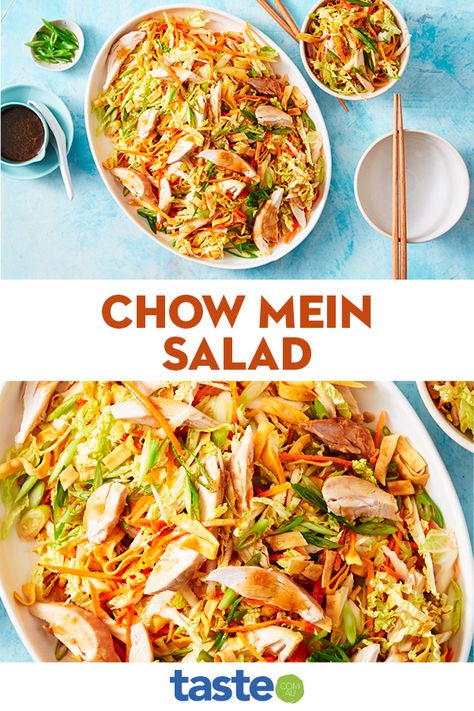 Chow Mein Noodle Salad, Chow Mein Recipe, Christmas Sides, Chow Mein Noodles, Cook Chicken, Noodle Salad, Summer Salad Recipes, Chow Mein, Recipe Roundup