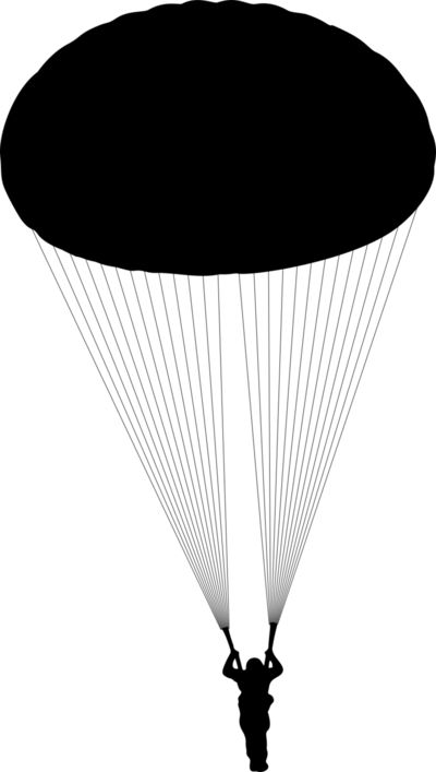 Parachute - Free vector clip art image. #BlackAndWhite, #ClipArt, #Free, #Men, #People, #PublicDomain, #SVG, #VectorImage People Falling, Patch Ideas, Vector Graphics Illustrations, Clipart Free, Music Sound, Public Domain Images, Sound Effects, Free Pictures, Vector Graphics