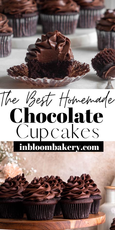 Homemade Chocolate Cupcakes, Best Chocolate Cupcakes, Chocolate Cupcakes Moist, Cupcake Recipes Chocolate, Yummy Cupcakes, Easy Chocolate, Food Cakes, Best Chocolate, Homemade Chocolate